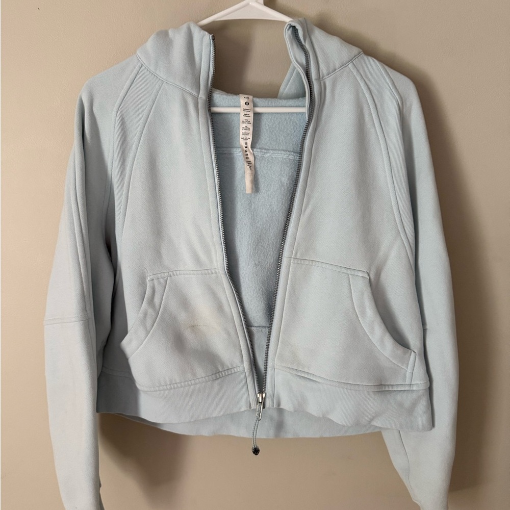 lululemon athletica Light Blue Scuba Zip Up Hoodie